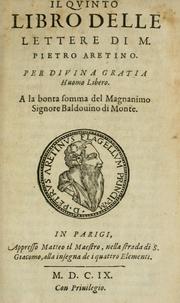 Cover of: Del primo[-sesto] libro de le lettere di M. Pietro Aretino