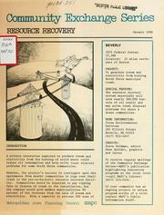 Cover of: Resource recovery
