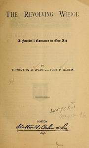 Front cover of The revolving wedge by Thornton M. Ware