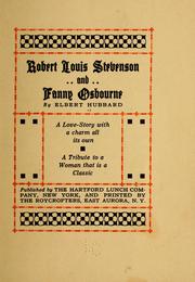 Cover of: Robert Louis Stevenson and Fanny Osbourne