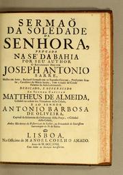 Cover of: Sermaõ [sic] da soledade da senhora by José Antonio de Sarre
