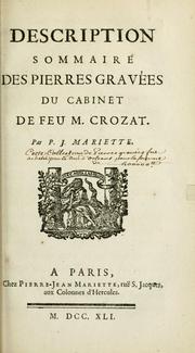 Description sommaire des pierres gravées du cabinet de feu M. Crozat by Pierre Jean Mariette