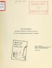 Cover of: South cove / chinatown: background information, planning issues and preliminary neighborhood improvement strategies. (draft) by Boston Redevelopment Authority