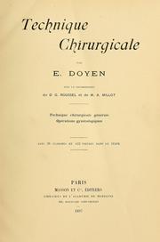 Cover of: Technique chirurgicale