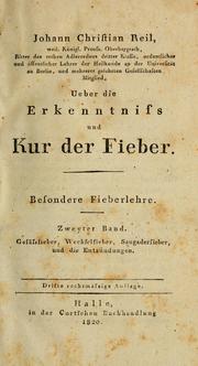 Cover of: Ueber die Erkenntniss und Kur der Fieber by Johann Christian Reil