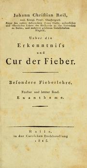 Ueber die Erkenntniss und Kur der Fieber by Johann Christian Reil