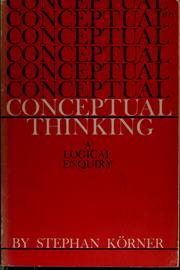 Cover of: Conceptual thinking by Stephan Körner