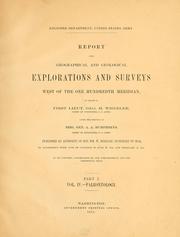 Cover of: Report upon the invertebrate fossils collected in portions of Nevade, Utah, Colorado, New Mexico, and Arizona by Charles A. White