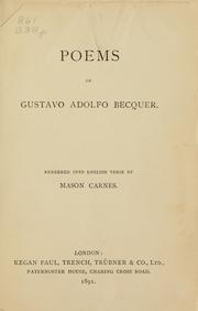 Cover of: Poems of Gustavo Adolfo Bécquer