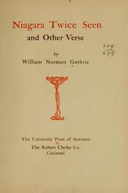 Cover of: Niagara twice seen: and other verse