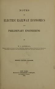 Cover of: Notes on electric railway economics