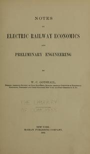 Cover of: Notes on electric railway economies