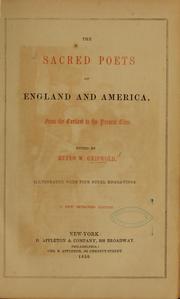 Cover of: The sacred poets of England and America... | Rufus W. Griswold