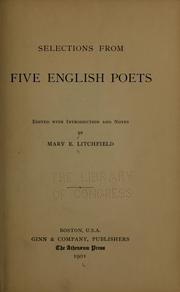 Cover of: Selections from five English poets