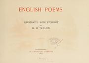 Cover of: English poems by Taylor, M. M.,