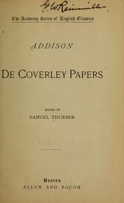 Cover of: De Coverley papaers