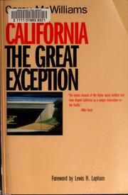 Cover of: California, the great exception