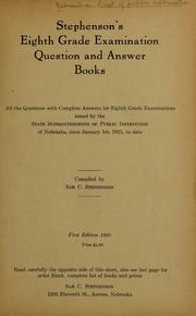Cover of: Stephenson's eighth grade examination question and answer books