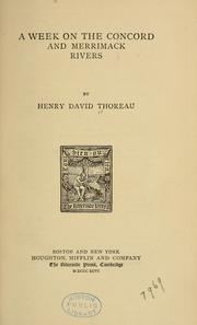 Cover of: A week on the Concord and Merrimack Rivers by Henry David Thoreau