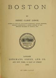 Cover of: Boston by Henry Cabot Lodge, Henry Cabot Lodge