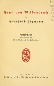 Cover of: Ernst von Wildenbruch
