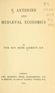 Cover of: S. Antonino and mediæval economics