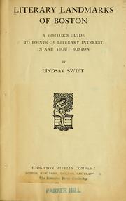 Cover of: Literary landmarks of Boston: a visitor's guide to points of literary interest in and about Boston