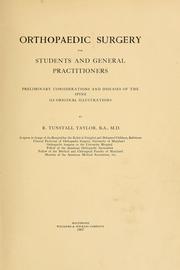 Cover of: Orthopaedic surgery for students and general practitioners: preliminary considerations and diseases of the spine : 114 original illustrations