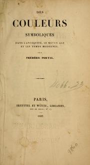 Cover of: Des couleurs symboliques by Portal, Frédéric baron de