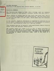 Overview of the Boston real estate market, 11/20/89 by Salomon Brothers