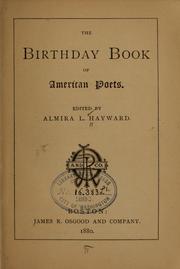 Cover of: The birthday book of American poets