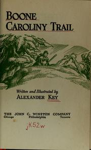 Cover of: With Daniel Boone on the Caroliny trail