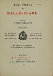 Cover of: The works of Shakespeare by edited by Israel Gollancz