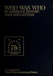 Cover of: Who was who in american history, arts and letters