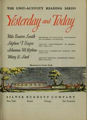 Cover of: Yesterday and today