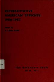 Cover of: Representative American speeches, 1956-1957 by Albert Craig Baird