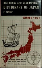 Cover of: Historical and geographical dictionary of Japan by Edmond Papinot
