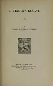 Cover of: Literary essays by James Russell Lowell