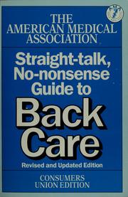 Cover of: The American Medical Association guide to backcare by Marion Steinmann