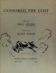 Cover of: Censored, the goat by Phil Stong