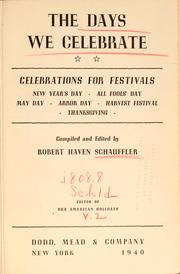 Cover of: Days we celebrate by Schauffler, Robert Haven