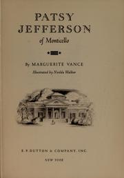 Cover of: Patsy Jefferson of Monticello by Marguerite Vance