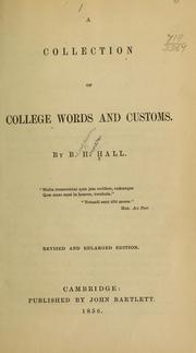 Cover of: A collection of college words and customs