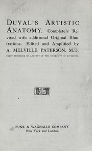 Cover of: Duval's artistic anatomy : completely revised with additional original illustrations by Mathias Duval