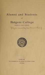 Cover of: Alumni and students of Rutgers college