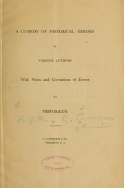 Cover of: A comedy of historical errors by C. Cameron