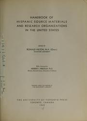 Cover of: Handbook of Hispanic source materials and research organizations in the United States