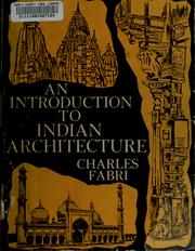 Cover of: An introduction to Indian architecture by Charles Louis Fabri