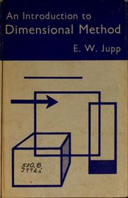Cover of: An introduction to dimensional method