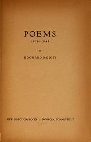 Cover of: Poems, 1928-1948 by Edouard Roditi